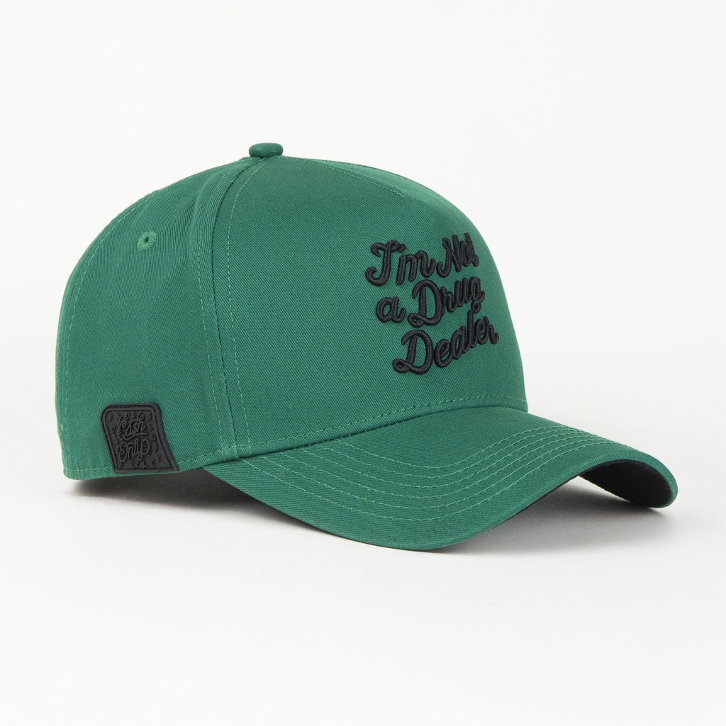 Gorra Cash Only IM NOT A DRUG DEALER GREEN | Snapback Visera Semicurva