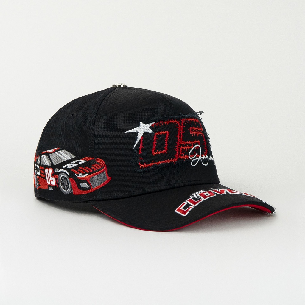 Gorra Clover Garments 05 ANNIVER BLACK/RED de Tela | Snapback Visera Curva