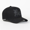 Gorra Dakaps DK CRISTALES II BLACK/SILVER VISOR SUEDE | Snapback Visera semicurva