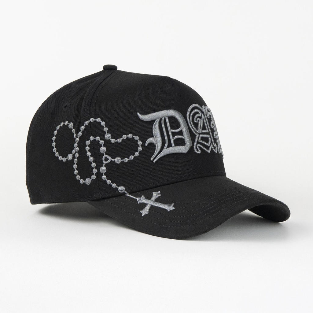 Gorra Dakaps ROSARIO BLACK VISOR SUEDE de Tela | Snapback Visera Curva