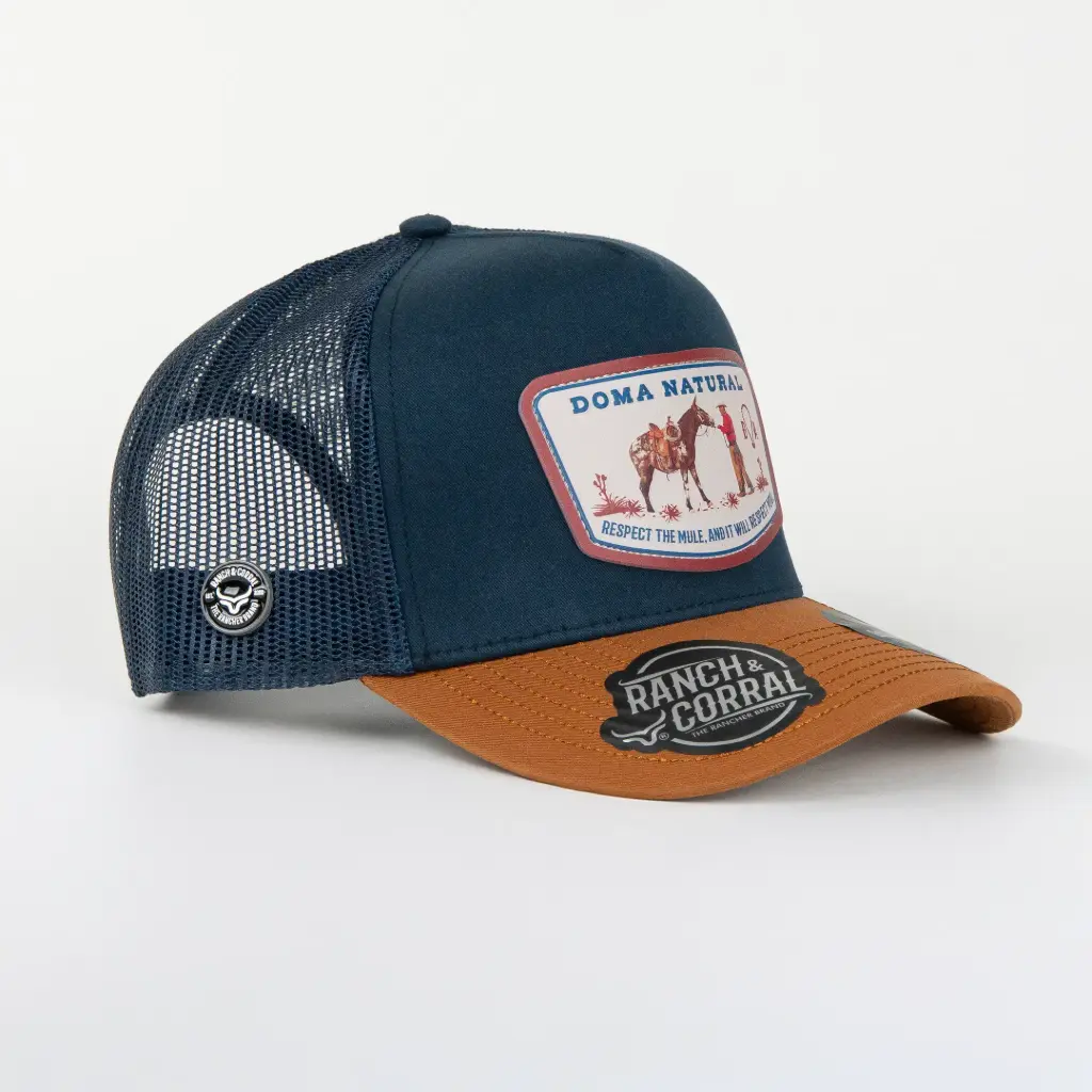  Gorra Ranch & Corral DAVIS ALONSO 24 NAVY/COOPER de Tela | Snapback Visera Semiplana Estilo Western Moderno
