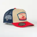 Gorra Ranch & Corral GORRALIFESTYLE BEIGE/RED de Tela | Snapback Visera Semiplana