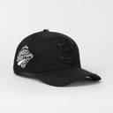 Gorra BAEZ RICO O MUERTO CLOWN BLACK | Snapback Visera Curva con Pedrería y Estilo Urbano Intenso