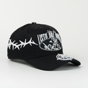 Gorra Baez LISTO PAL MENEO BLACK de Tela | Snapback Visera Semicurva Estilo Urbano Disruptivo