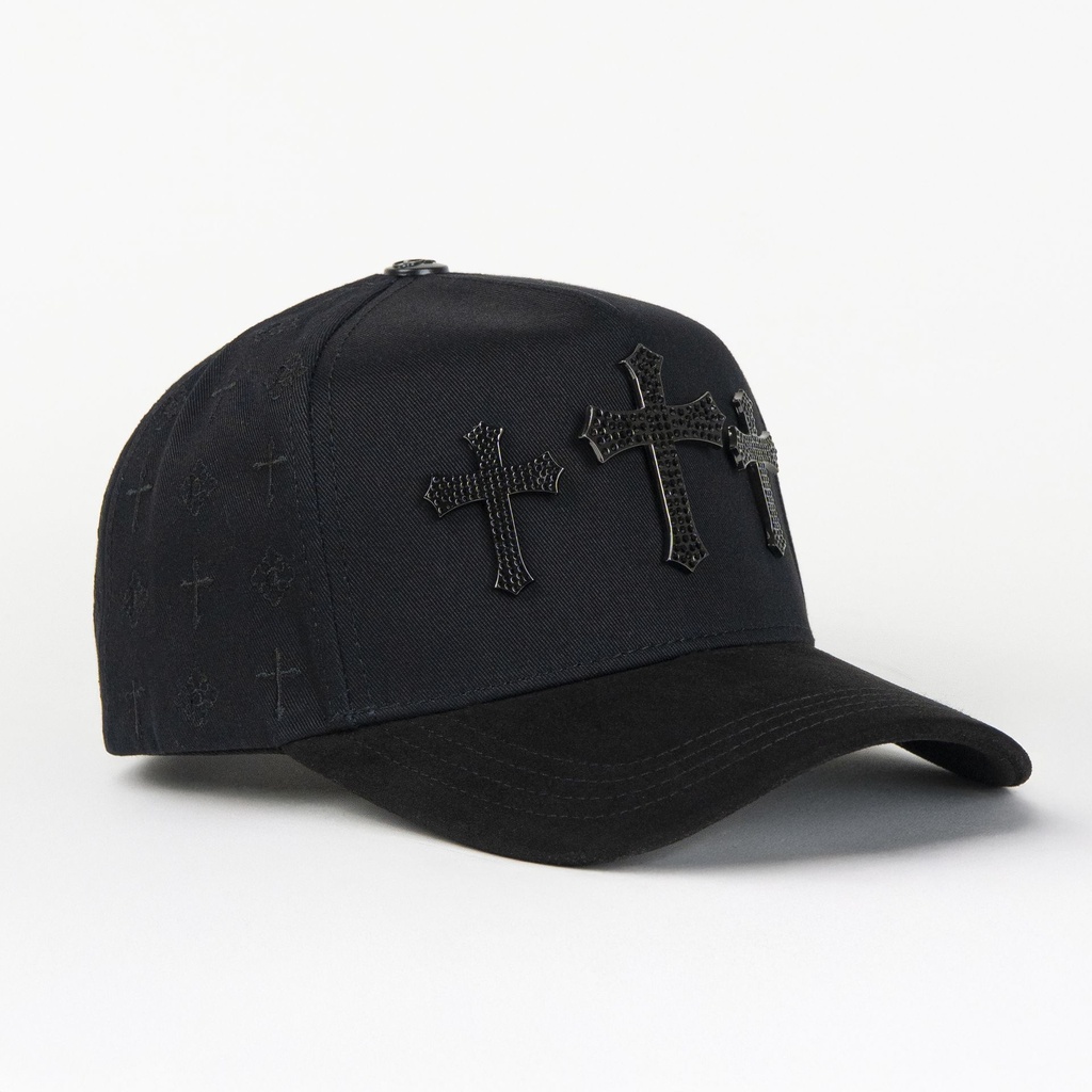 Gorra Caps Fans 3 CRUCES BLACK/VISOR SUEDE | Snapback