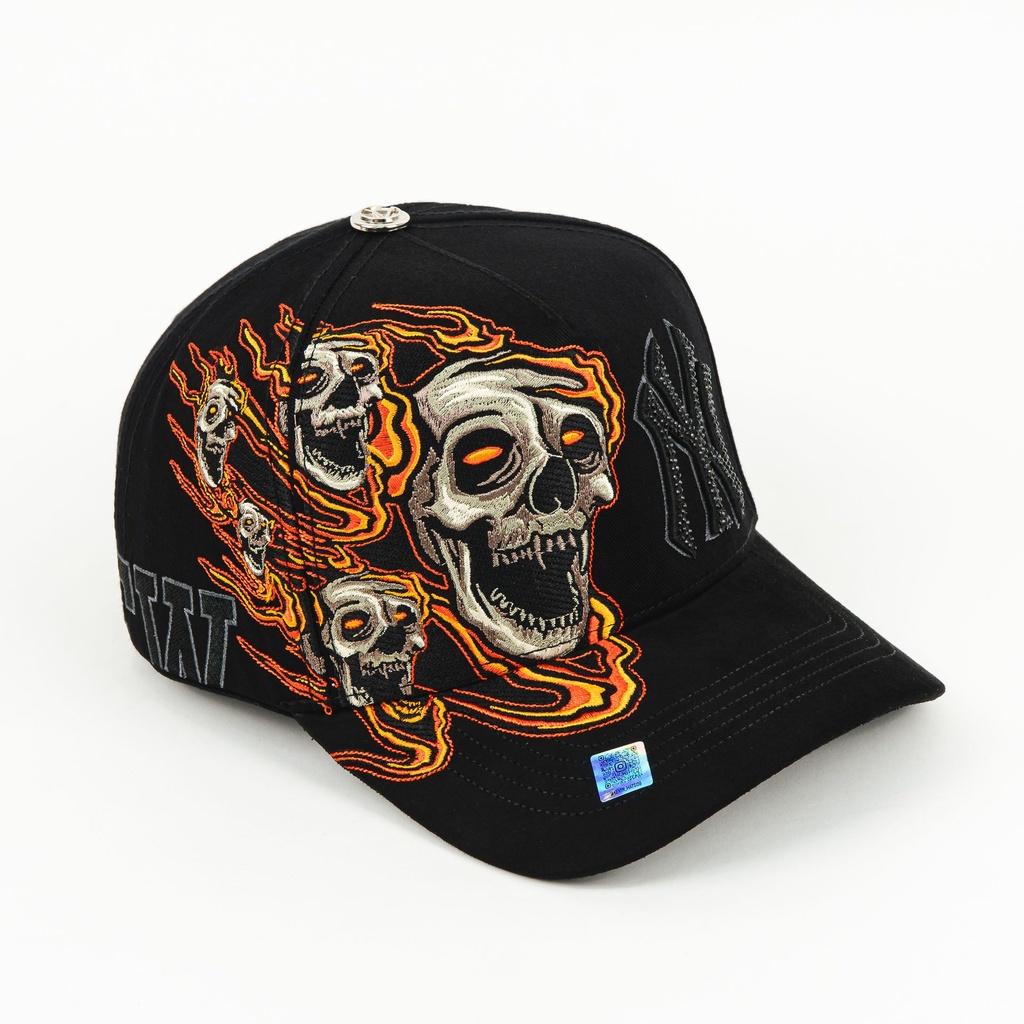 Gorra BigBoss NY CALAVERA BLK SUEDE | Snapback Visera Curva