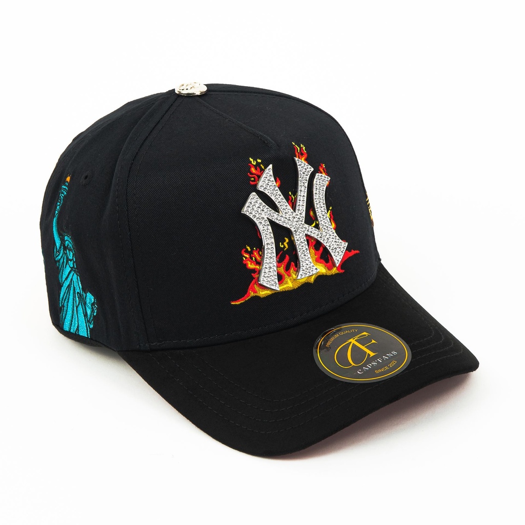 NY LIBERTY CRISTAL BLK VISOR SUEDE