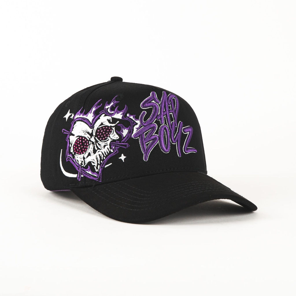 Gorra New Religion SAD BOY SKULL BLK/PURP | Snapback Visera Curva 