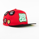 LUCKY CASH RED/BLK VISOR SUEDE