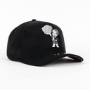 Gorra Mr Kash THE WORLD IS BLK SUEDE | Snapback Visera Curva