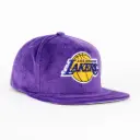 Gorra Mitchell & Ness LAKERS TC VELOUR PURPLE SUEDE | Visera Plana Snapback