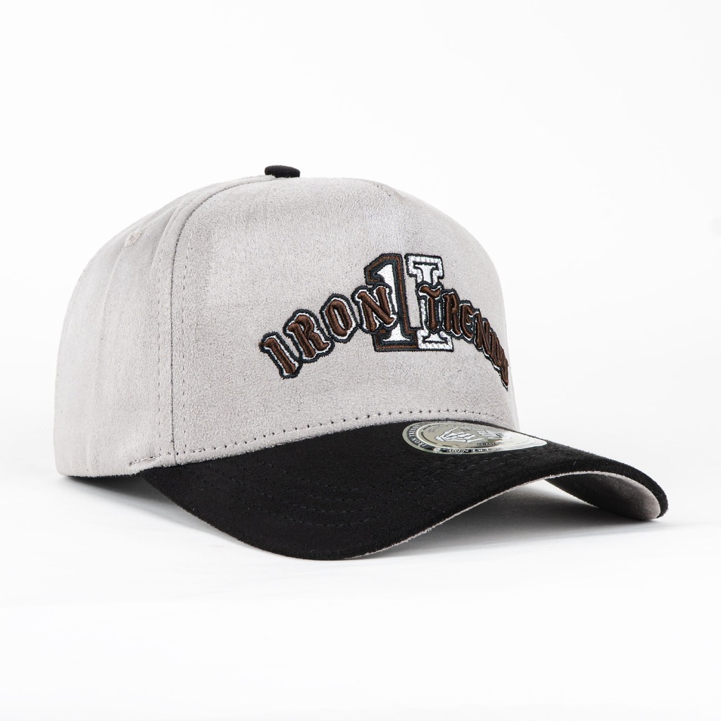 Gorra 1IRON TRENDY IRON BONES GRY/BLK SUEDE | Snapback Visera Curva