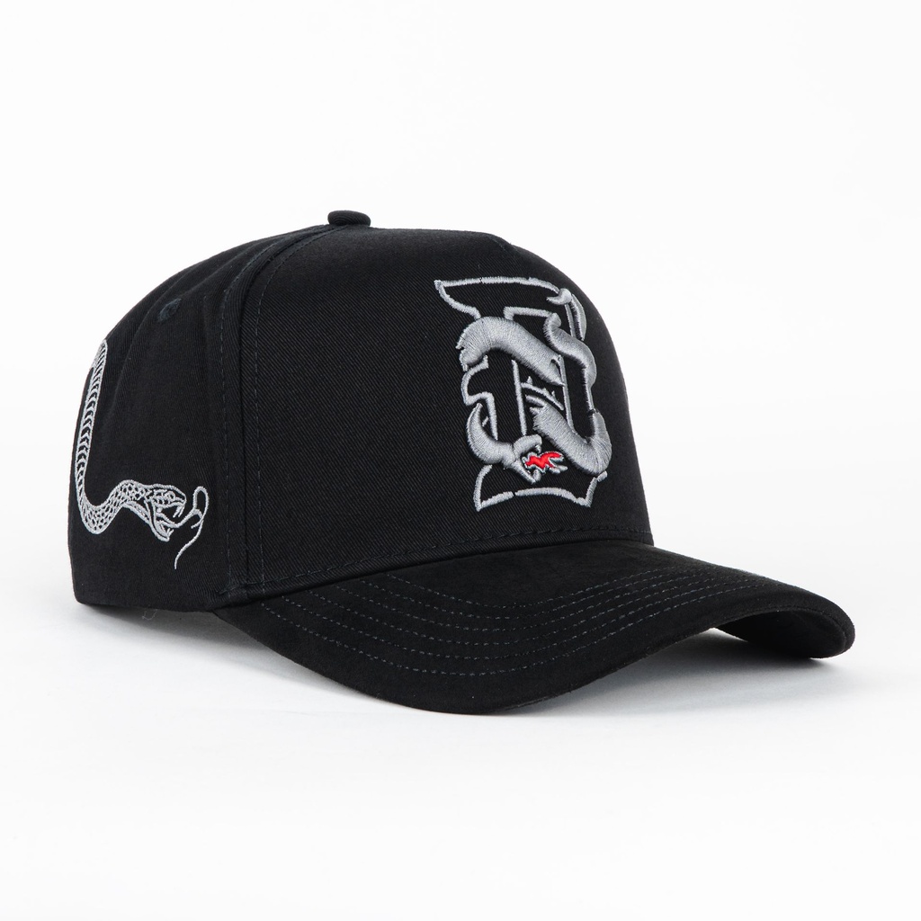 Gorra DAKAPS D SNAKES BLACK VISOR SUEDE | Snapback Visera Curva