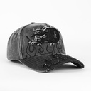 Gorra DAKAPS D FLAMES DEMIN GREY | Snapback Visera Curva