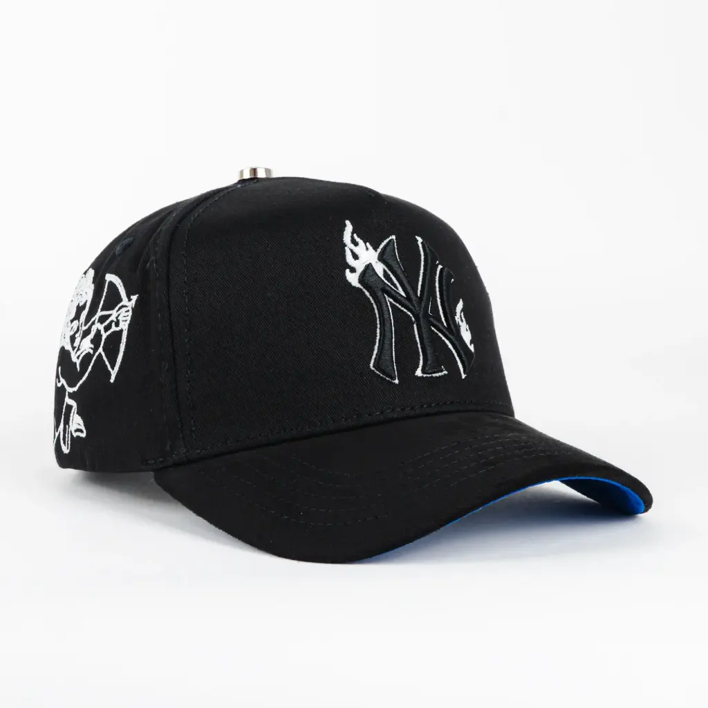 Gorra El Dreamer Hats NY FLAMES BLK VISOR SUEDE | Snapback Visera Curva