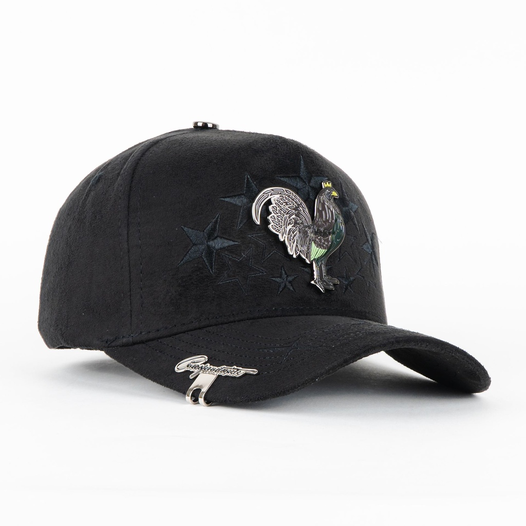 Gorra 5.7 BLACK STAR ROOSTER BLK SUEDE | Snapback Visera Semicurva