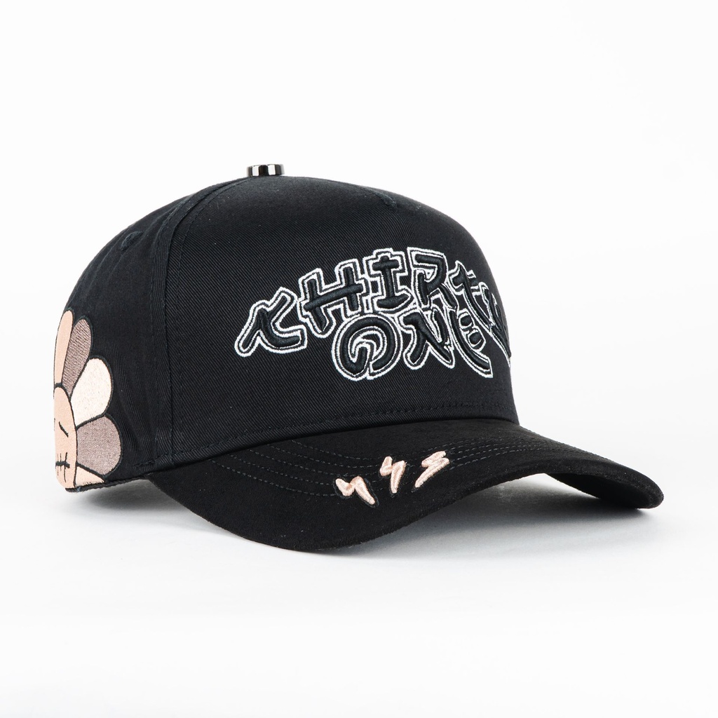 Gorra 31 Hats MUR3KAM1 BLACK de Tela | Snapback Visera Curva Estilo Urbano Detallado