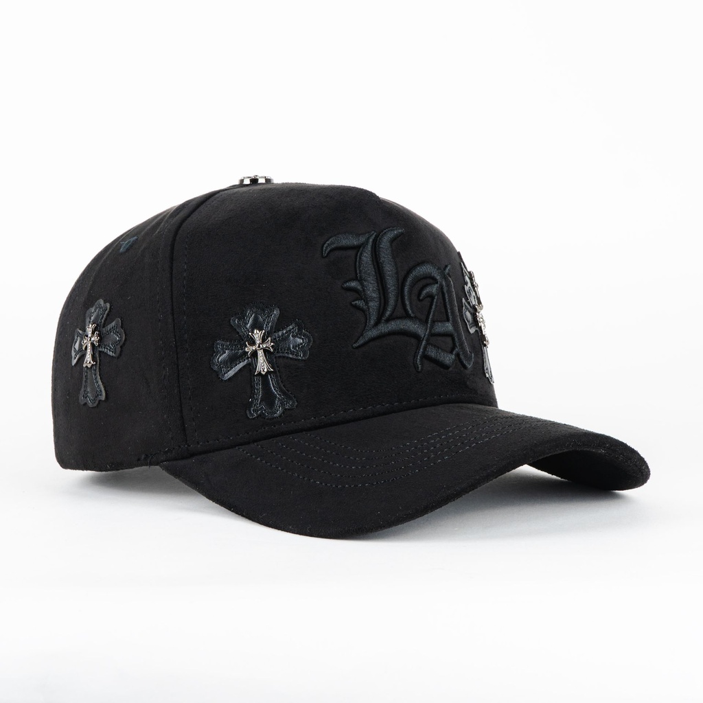 Gorra 31 Hats LA CHROME 3 ALL BLACK SUEDE | Snapback Visera Curva