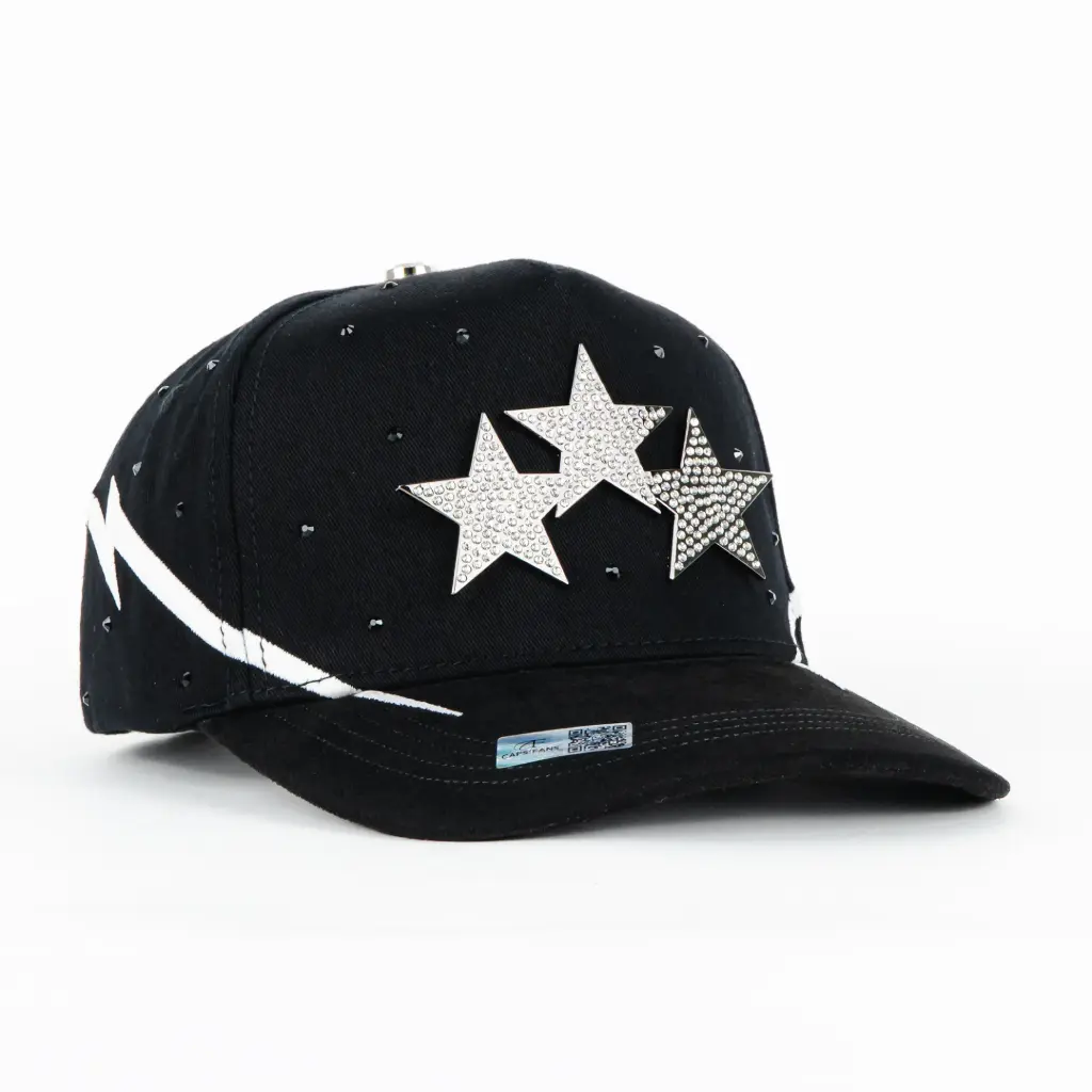 Gorra Capsfans 3 METAL STARS BLK | Snapback Visera Semicurva