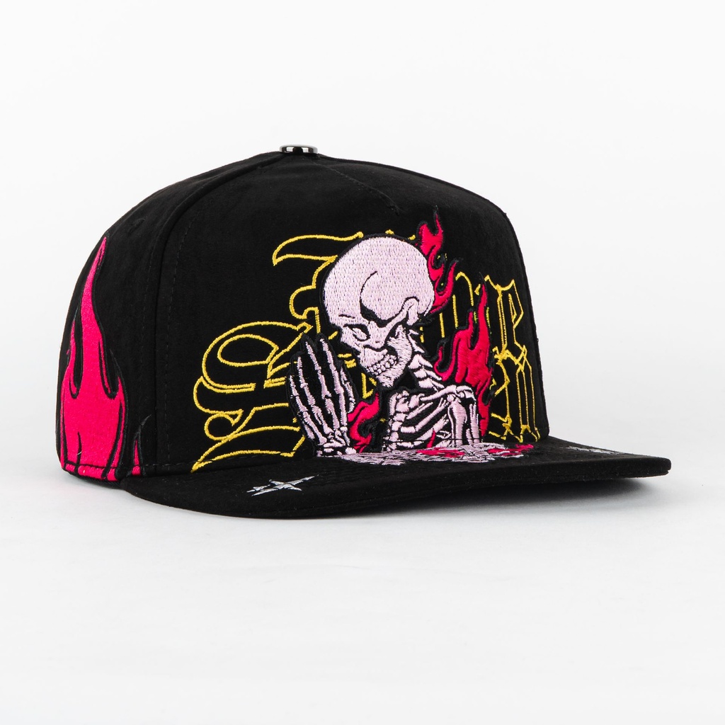 Gorra 5.7 SKULL 3 PRAY BLK/YELL LETTERS | Snapback Visera Plana