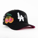 Gorra Boba Hats LA CHERRY BLACK | Snapback Visera Semicurva