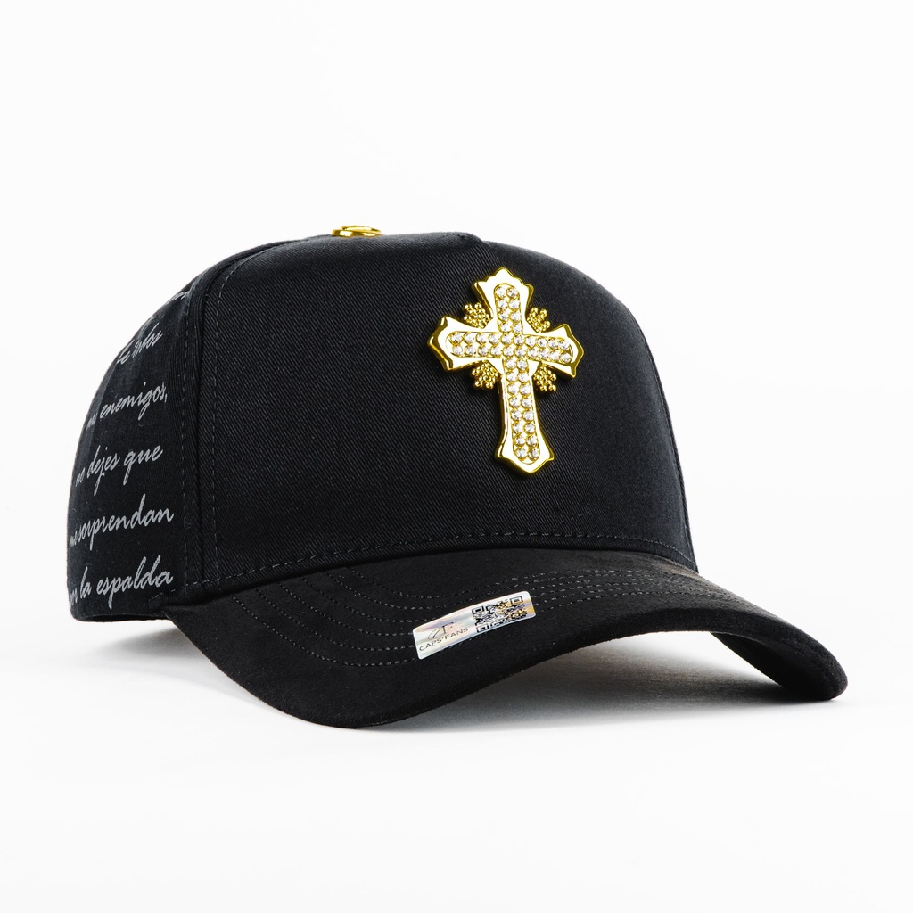 Gorra Caps Fans CRUZ CRISTALES GOLD BLK | Snapback Visera Semicurva
