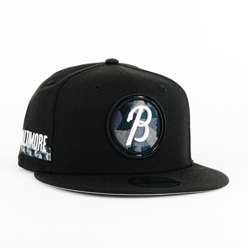 Gorra New Era ORIOLES CITY BLACK | Snapback Visera Semicurva