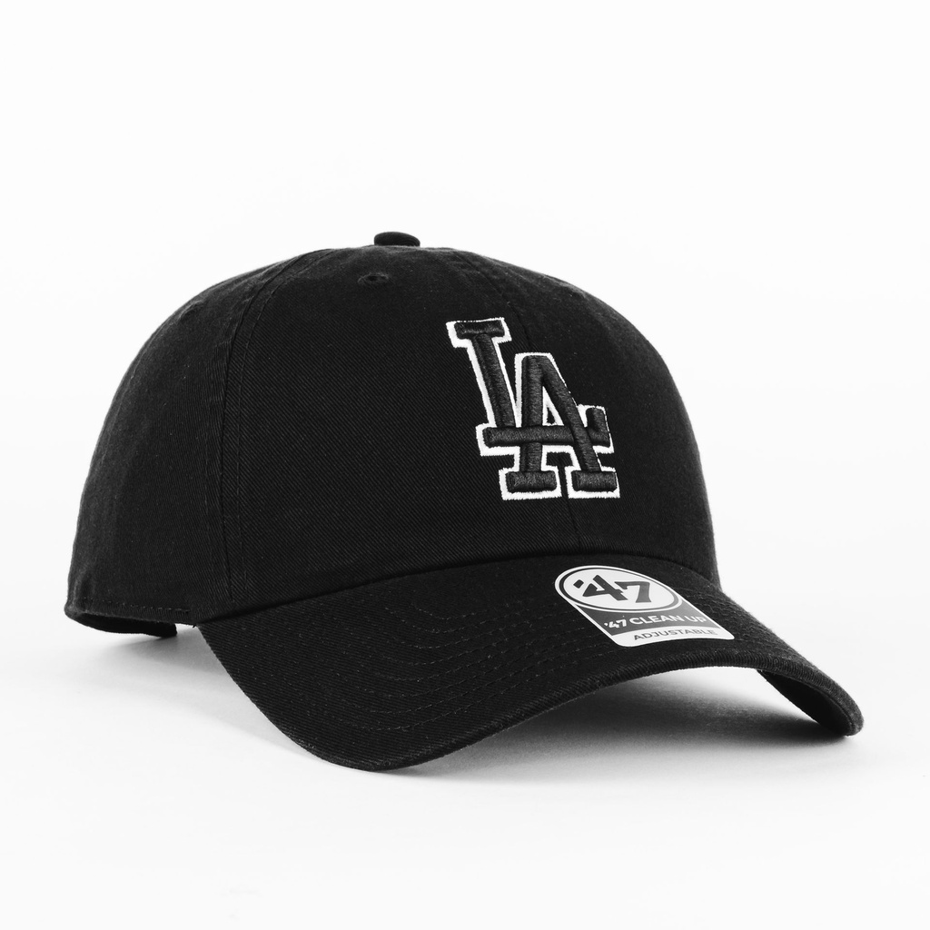 Gorra 47 Brand DODGERS CLEAN UP BLK/LINE WHT | Snapback Visera Curva