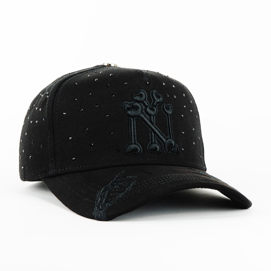 Gorra Ace Hats NY BONE ALL BLACK | Snapback Visera Semicurva