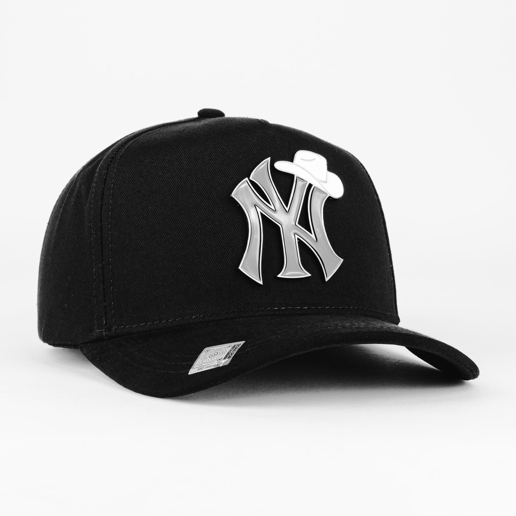 Gorra Mz Hats NY S ALL BLACK VISOR SUEDE | Snapback Visera Semicurva