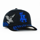 Gorra Mz Hats LA ANGEL BLUE FLAME CRYSTAL BLK | Snapback Visera Semicurva