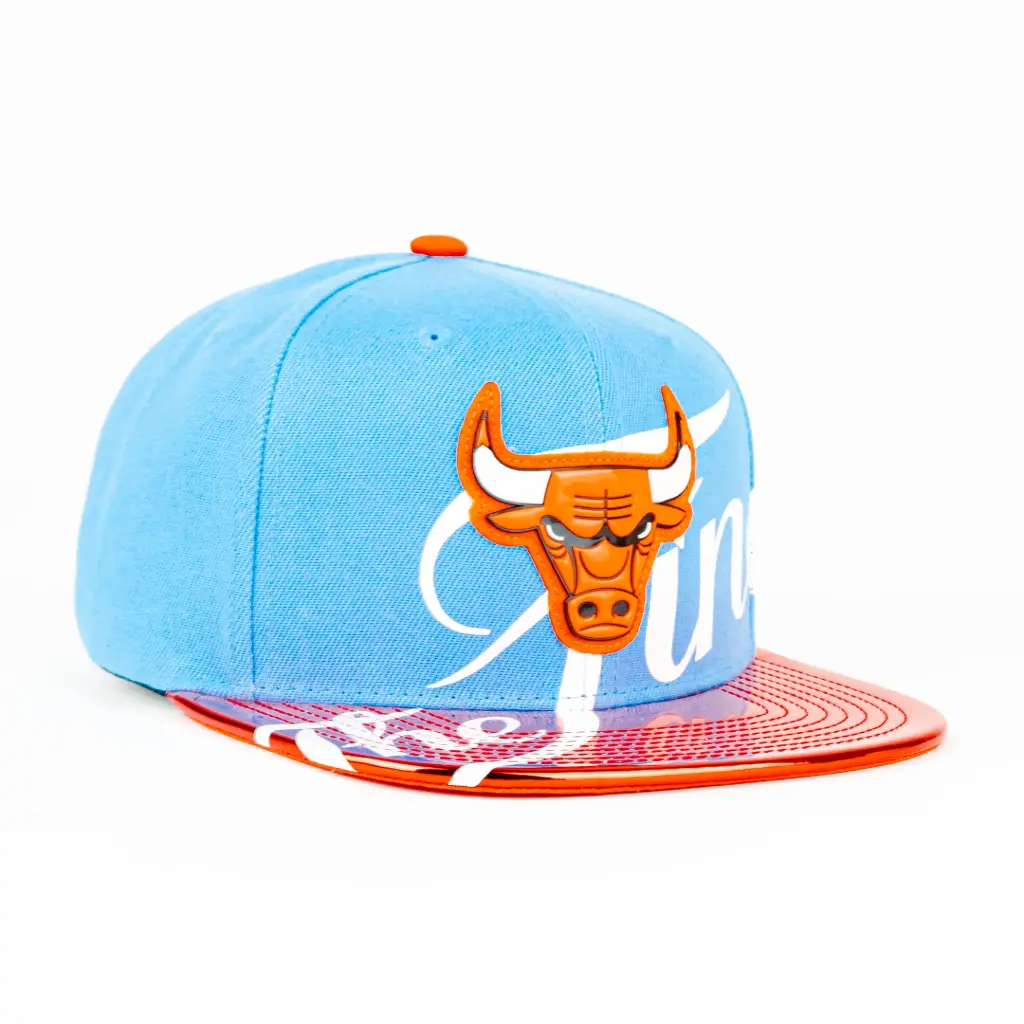 Gorra Mitchell&Ness BULLS FINALS WRAP BLUE/ORG | Snapback Visera Plana