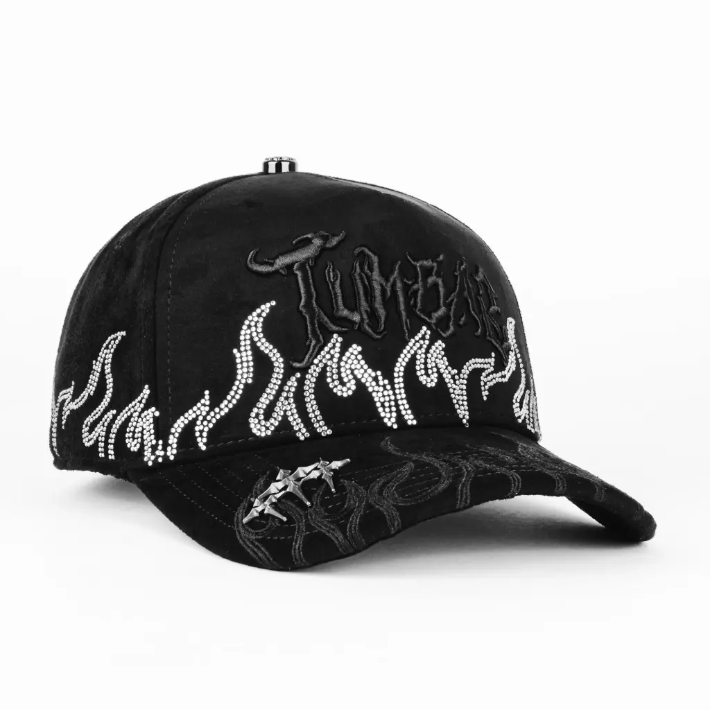 Gorra Cash Only TUMBADOS FLAMES BLACK | Snapback Visera Curva