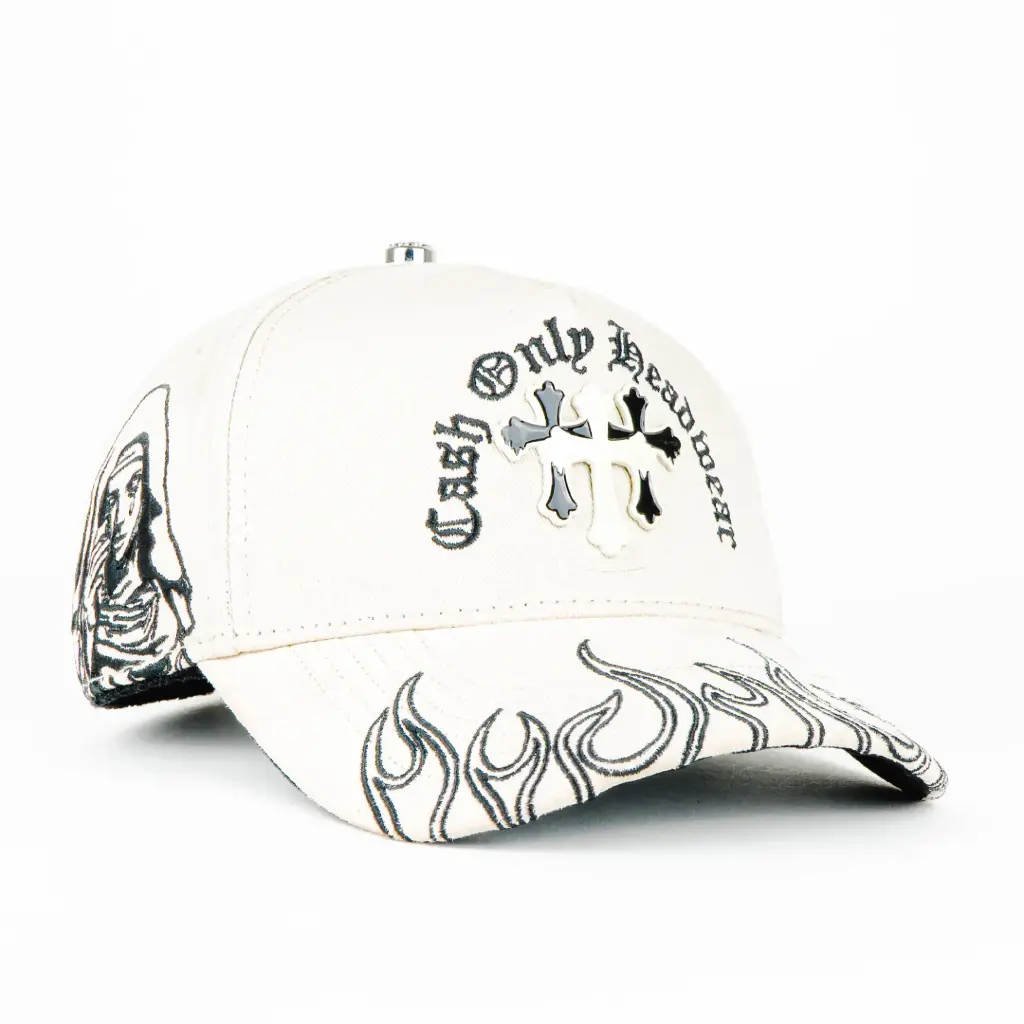 Gorra Cash Only DONT BE AFRAID WHITE | Snapback Visera Semicurva