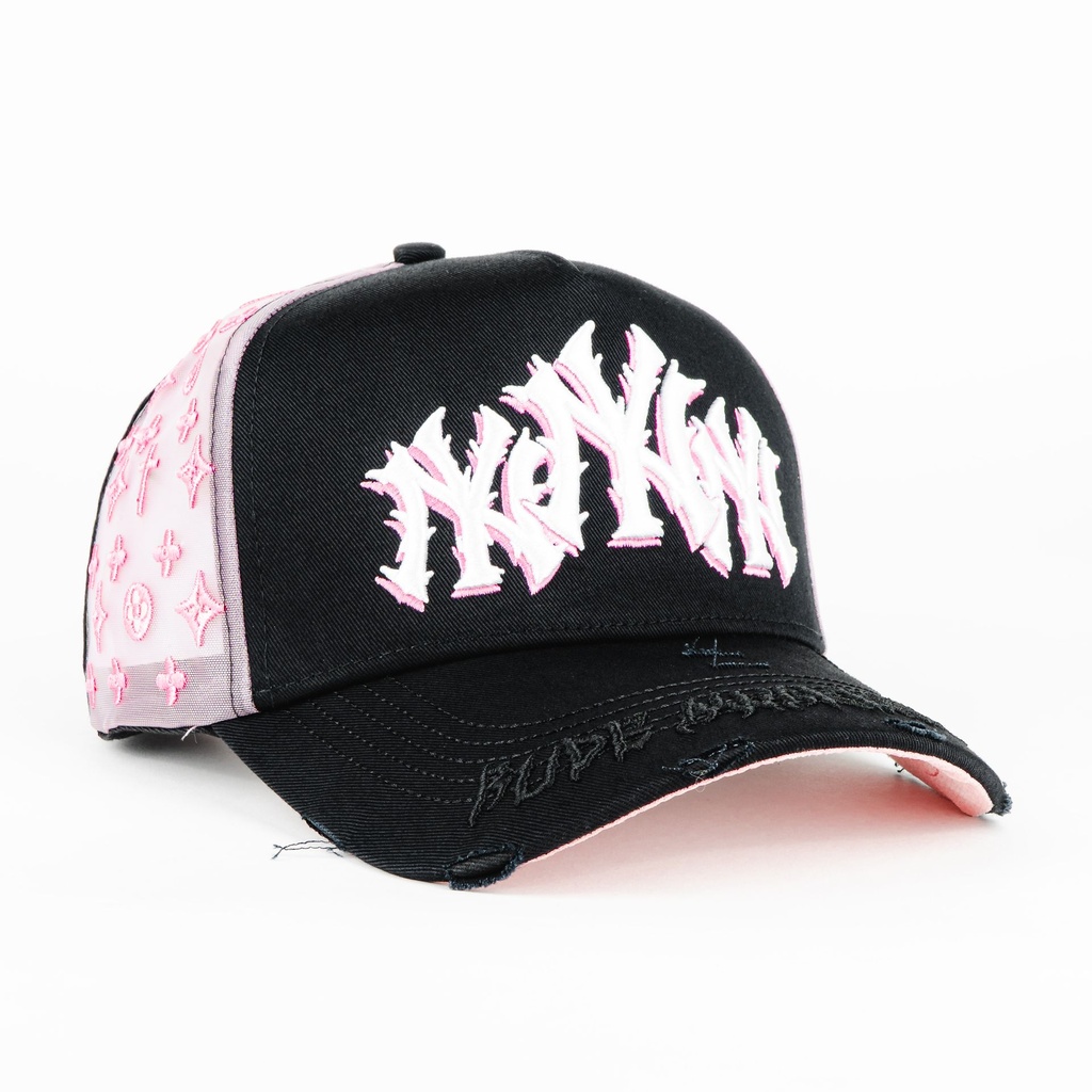 Gorra Rude Awakening YANKEES NY ROSA NEGRO | Snapback Visera Curva