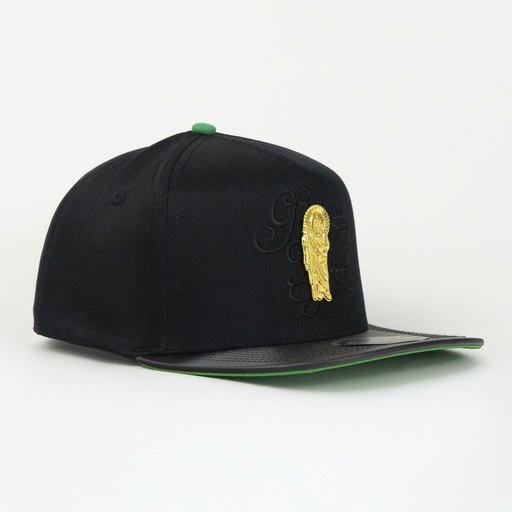 [637902457238] Gorra 5.7 SAN JUDAS TADEO BLACK | Visera Curva Snapback de Tela Estilo Urbano