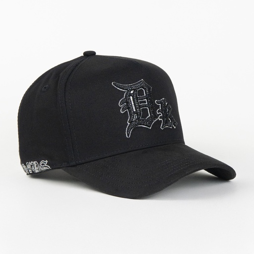 [DKPS10] Gorra Dakaps DK CRISTALES II BLACK/SILVER VISOR SUEDE | Snapback Visera semicurva