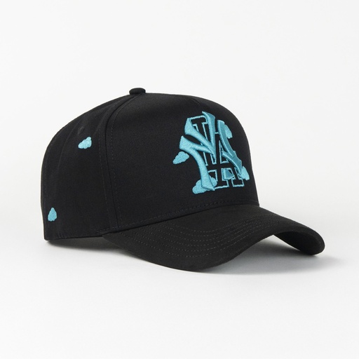 [DKPS13] Gorra Dakaps NY LA CLOUD AQUA BLACK VISOR SUEDE | Snapback Visera Curva