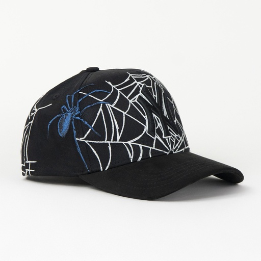 [GORGAL42555] Gorra Gallo Fino NY SPIDER BLK/WHT de Tela | Snapback Visera Curva Larga