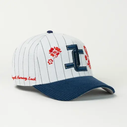 [003246] DRAGON WHITE/NAVY VISOR CORDUROY