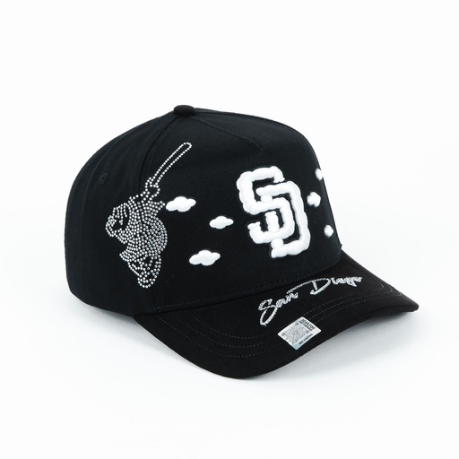 [MZ10] Gorra Mz Hats CLOUDS SD CRISTAL BLACK SUEDE | Snapback Visera Curva