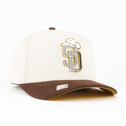 [MZ06] Gorra Mz Hats MAKING SD BEIGE/BROWN VISOR SUEDE | Snapback Visera Semicurva