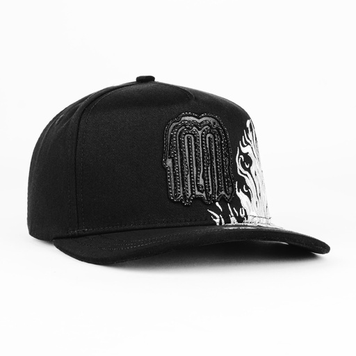 [MZ19] Gorra Mz Hats MEXICO CROME FLAMES BLK/SILVER | Snapback Visera Semicurva