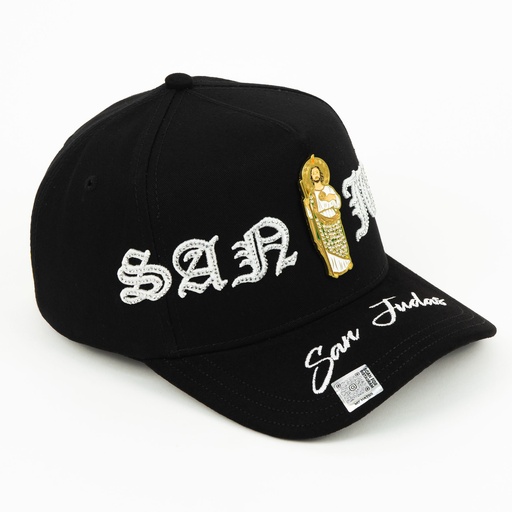 [MZ01] Gorra Mz Hats SAN JUDAS CRISTAL BLACK VISOR SUEDE | Snapback Visera Curva