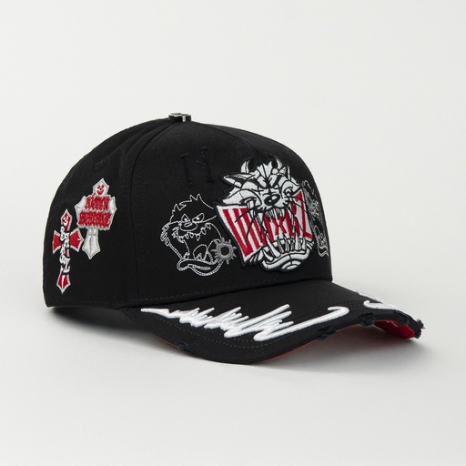 [BAEZ10018] Gorra Baez VM X BZ BLACK de Tela | Snapback Visera Semicurva Estilo Urbano Ilustrado