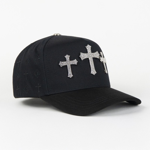 [GORCAP41807] 3 CRUCES SILVER BLACK/VISOR SUEDE