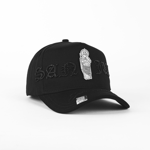 [MZ33] Gorra Mz Hats SAN JUDAS ALL BLACK VISOR SUEDE | Snapback Visera Curva