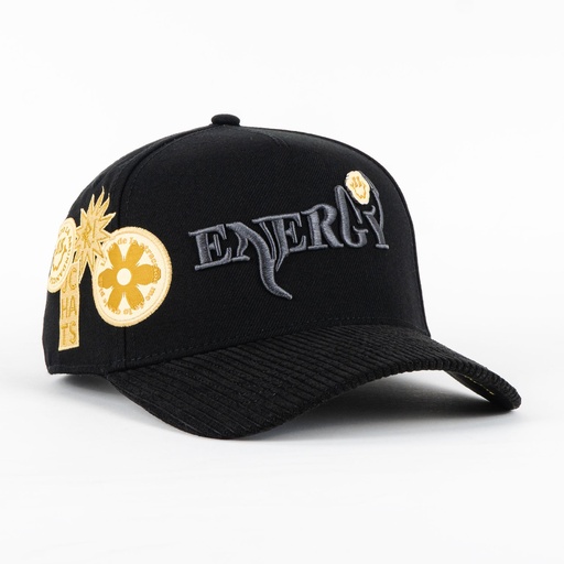 [003395] Gorra JC HATS ENERGY BLACK/GOLD | Snapback Visera Curva