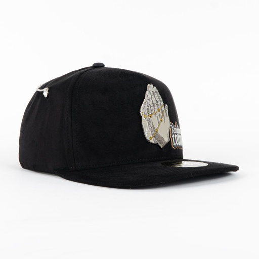 [01010016P03U] Gorra Mr Kash 5KINGDOME COME BLACK SUEDE | Snapback Visera Plana