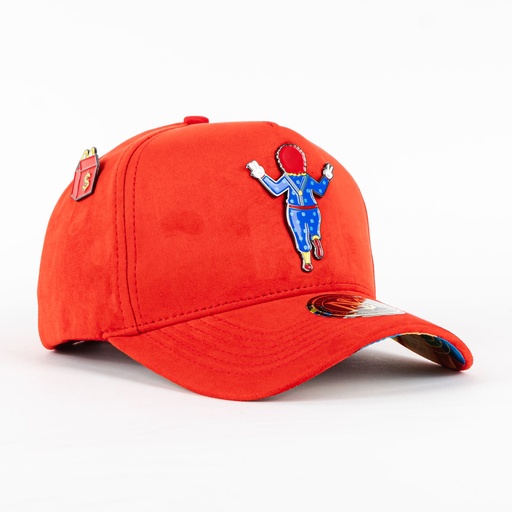 [01010015C03U] Gorra Mr Kash MONEY MAKES ME HAPPY RED SUEDE | Snapback Visera Curva